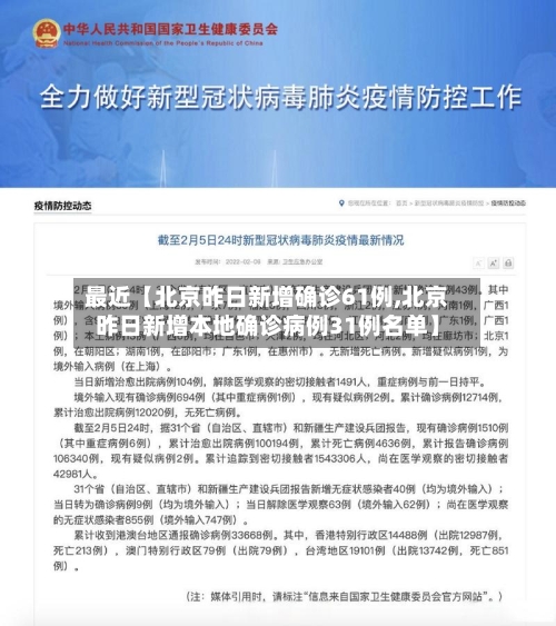 最近【北京昨日新增确诊61例,北京昨日新增本地确诊病例31例名单】-第1张图片