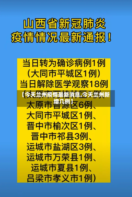 【今天兰州疫情最新消息,今天兰州新增几例】